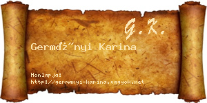 Germányi Karina névjegykártya